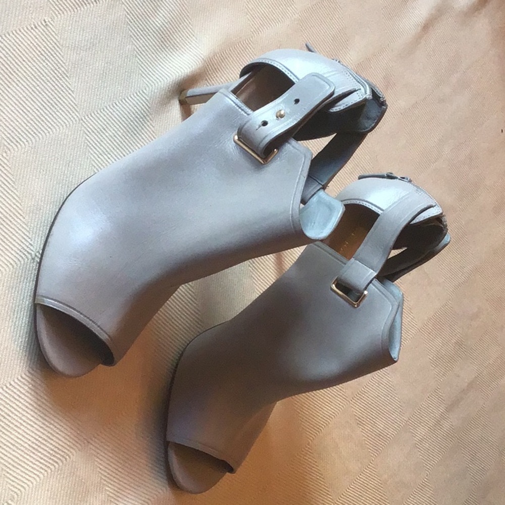Cole Haan peep toe booties.